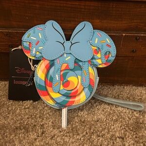 Disney Loungefly Minnie Mouse Blue Lollipop Figural Coin Purse - NWT